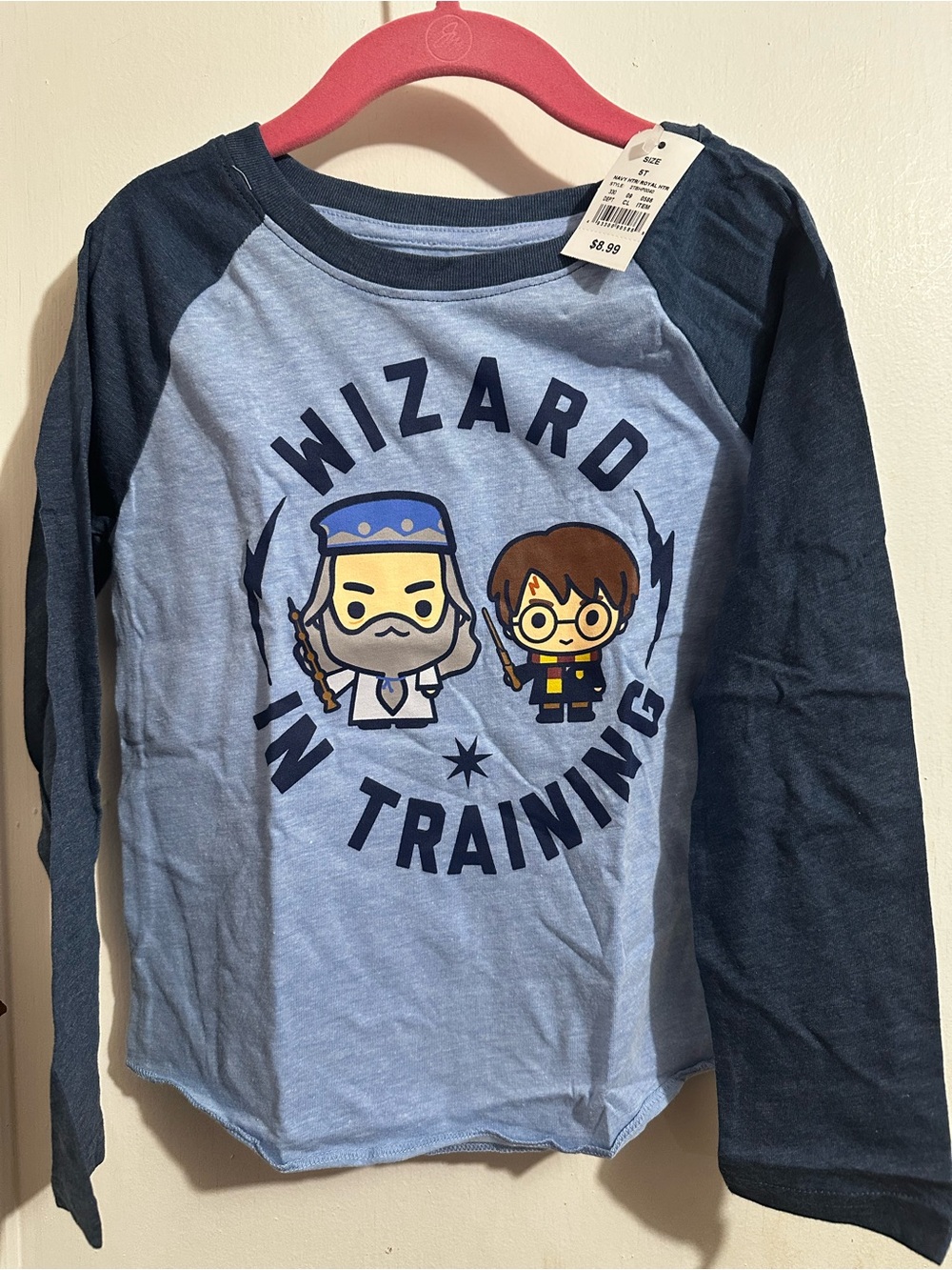 Warner Bros. Light Blue and Navy Wizard In Training Long Sleeve Tee